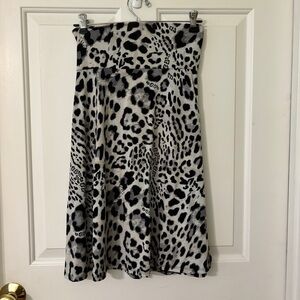 LuLaRoe Black and White Animal Print A-Line Skirt
